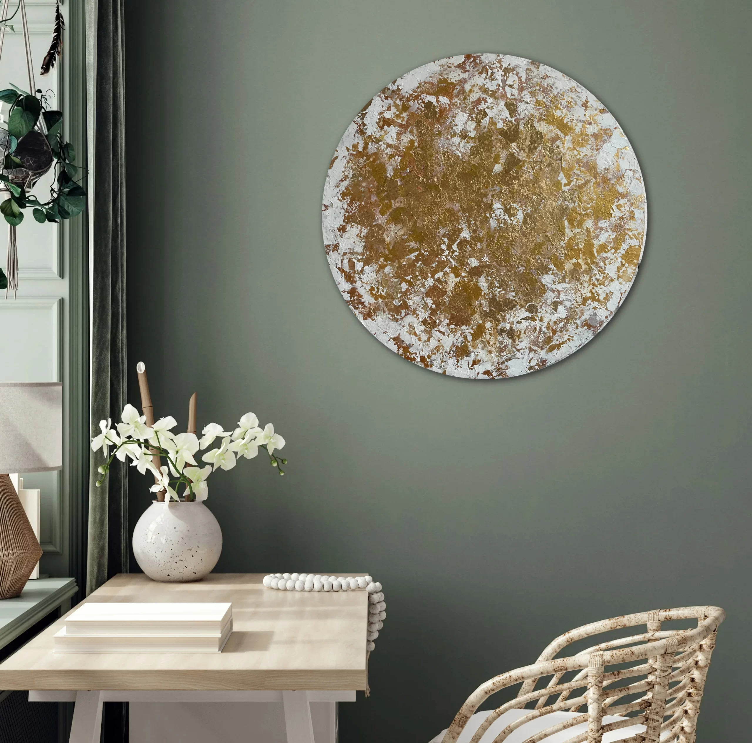 White and Gold Tondo - Image 2